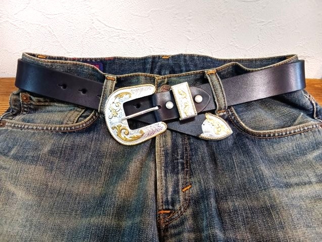 CRUMRINE（クラムライン）3ピースバックル付き 栃木レザーベルト