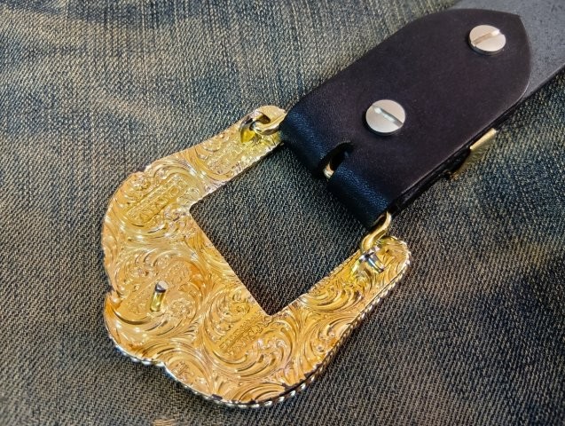 モンタナシルバースミス レザーベルト 32 全長約102cm MONTANASILVERSMITHS（モンタナシルバースミス）3ピースバックル