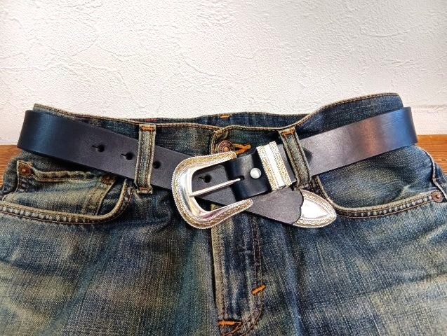 IVAN3ピースバックル付き 栃木レザーベルト 38mm 【ベルト