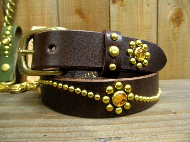 JOHN Galliano バックル スタッズ ベルト レザー studs Leather Studs Joint Belt